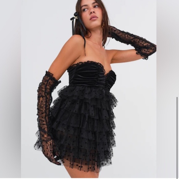 For Love & Lemons Jourdan Off The Shoulder Mini Dress - Picture 3 of 9